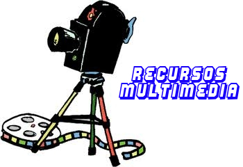 Camara de vídeo junto al rótulo "Recursos Multimedia"